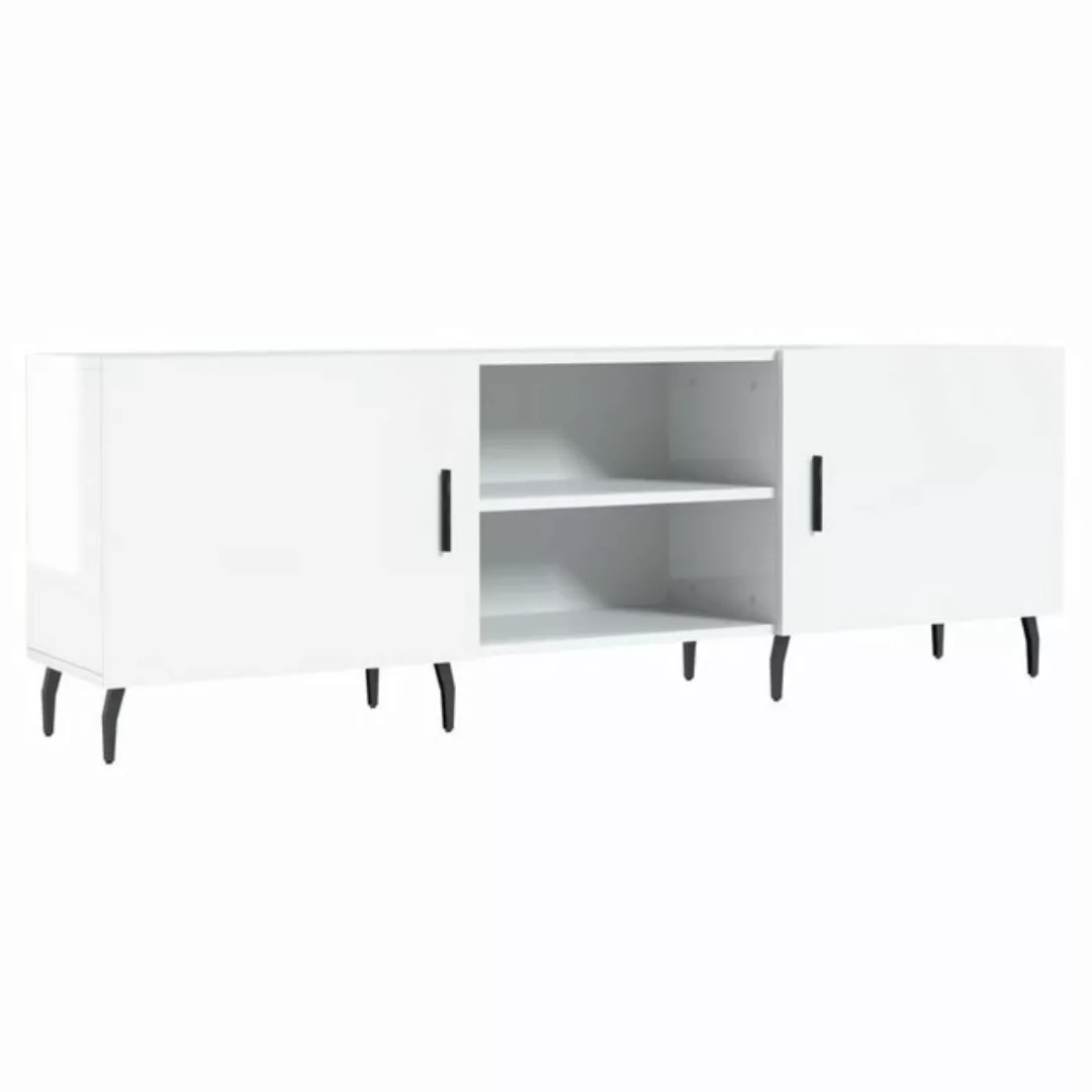 furnicato TV-Schrank Hochglanz-Weiß 150x30x50 cm Holzwerkstoff günstig online kaufen