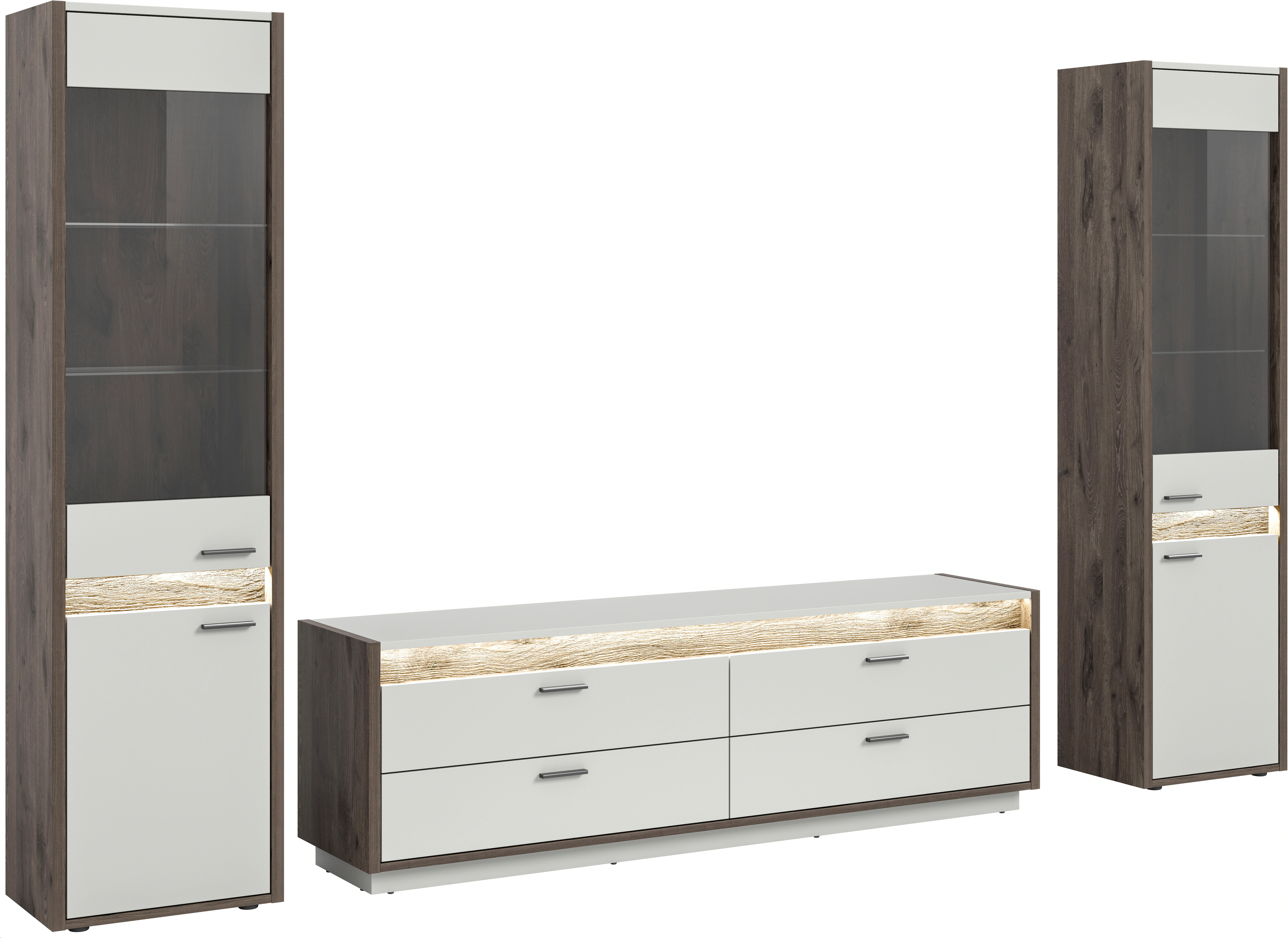 INOSIGN Wohnwand "Treviso, Breite 319 cm, bestehend aus: 2x Vitrine und 1x günstig online kaufen