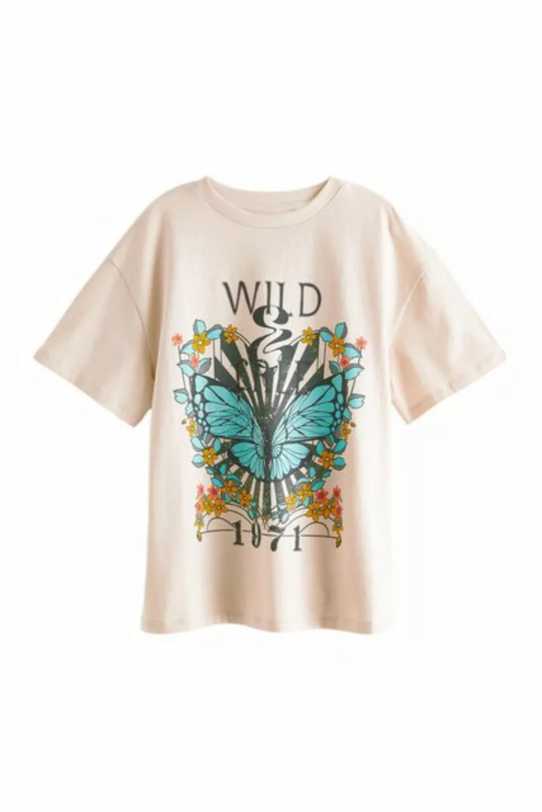 Next T-Shirt Oversized Fit T-Shirt mit Grafik, Schmetterling (1-tlg) günstig online kaufen