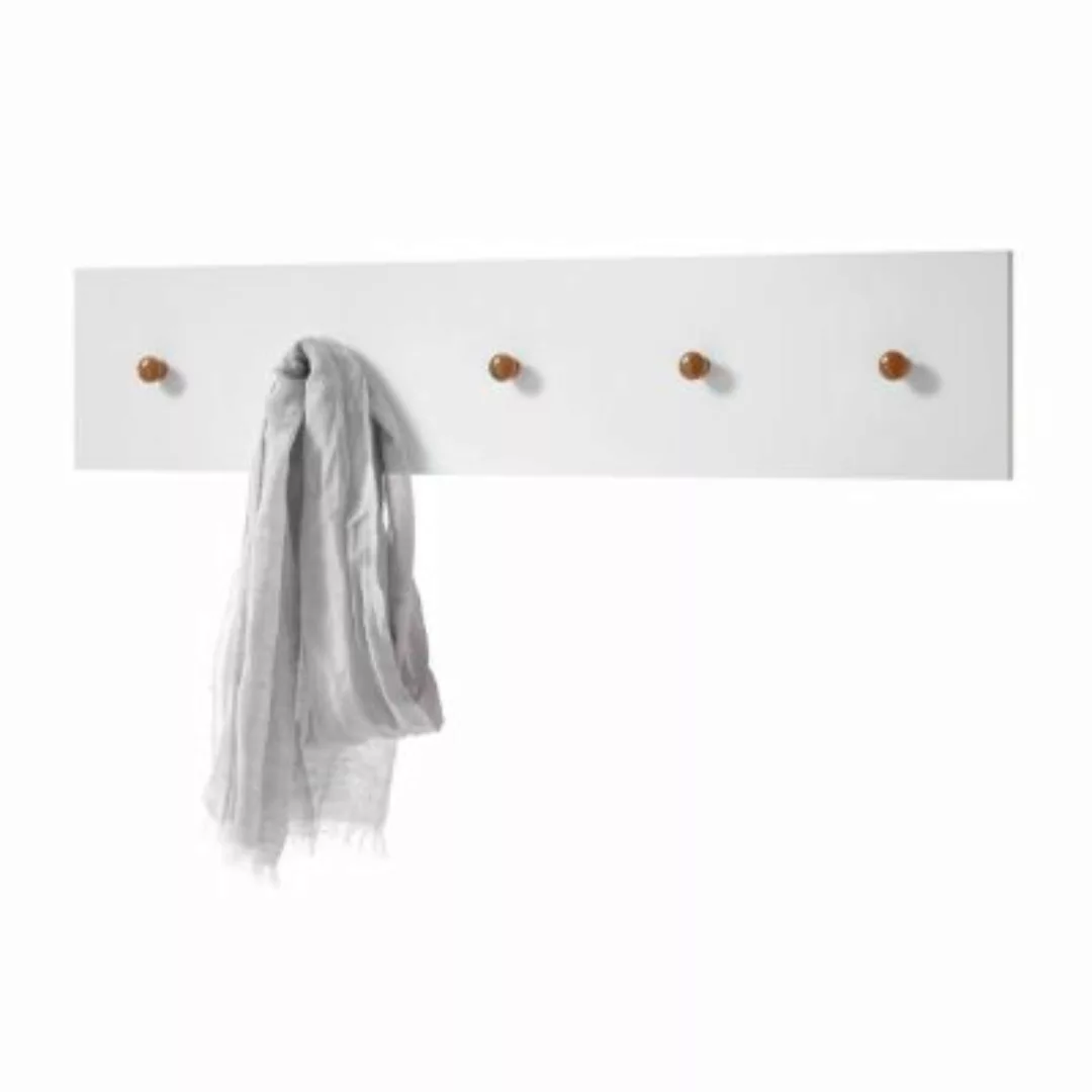Lomadox Garderobenpaneel mit 5 Haken CERVERA-05 in weiß matt lackiert mit A günstig online kaufen