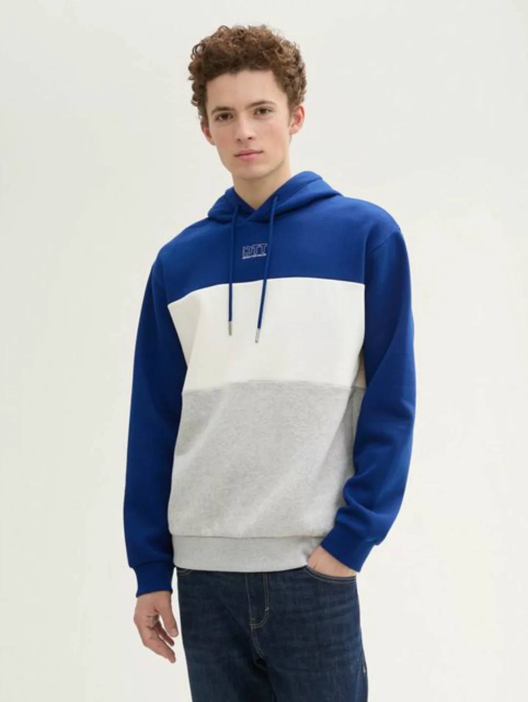 TOM TAILOR Denim Sweatshirt Colorblock Hoodie mit Print günstig online kaufen