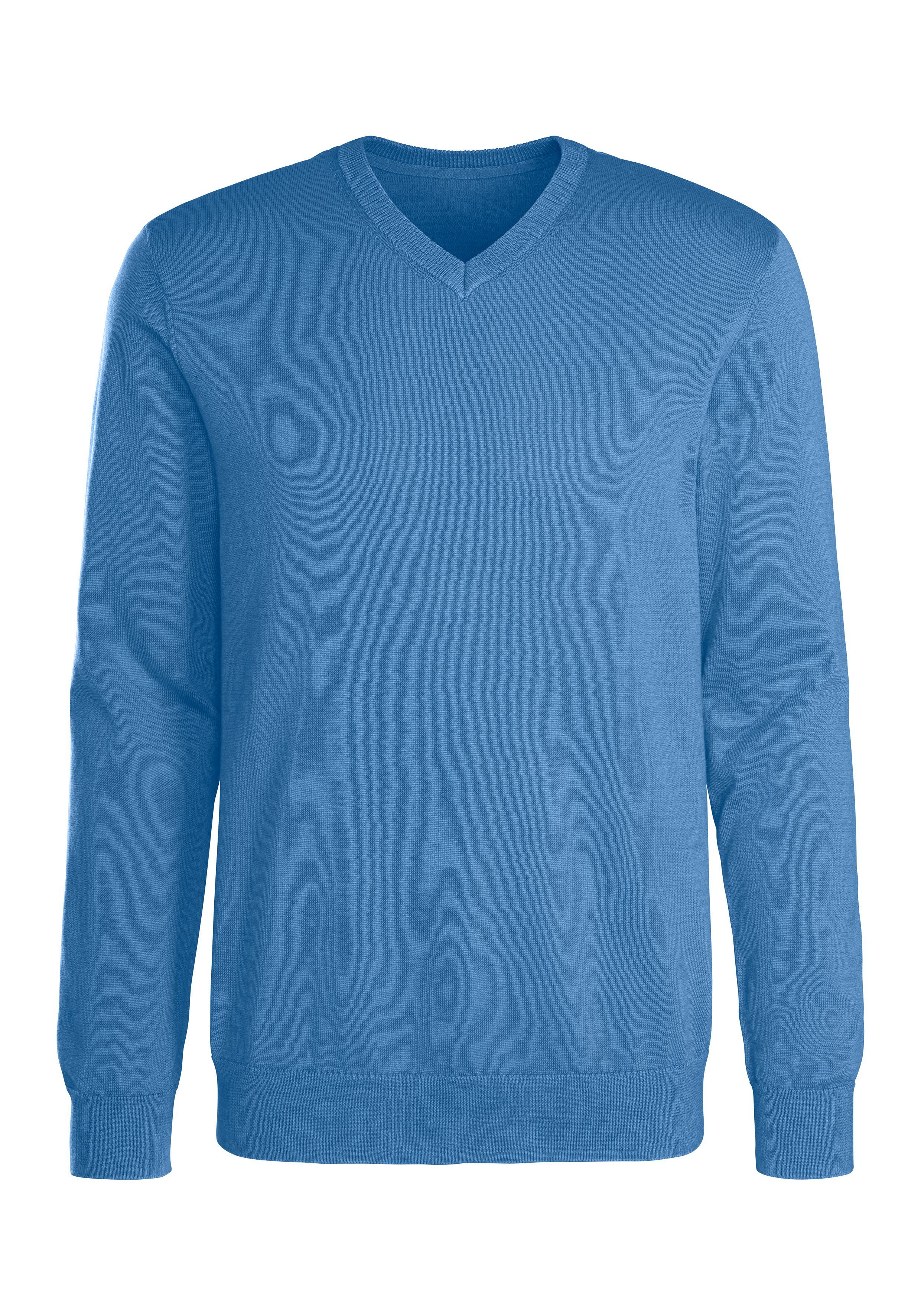H.I.S Strickpullover, mit V-Ausschnitt, Pullover aus Feinstrick, Baumwollmi günstig online kaufen