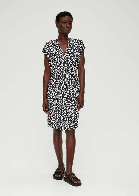 s.Oliver BLACK LABEL Minikleid Viskosekleid mit Bindegürtel günstig online kaufen