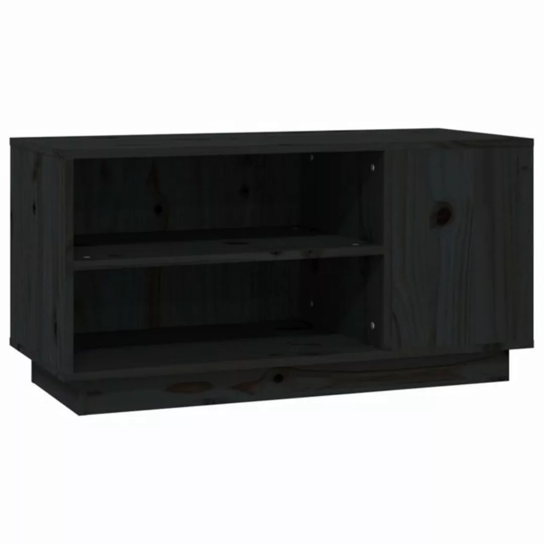 Vidaxl Tv-schrank Schwarz 80x35x40,5 Cm Massivholz Kiefer günstig online kaufen