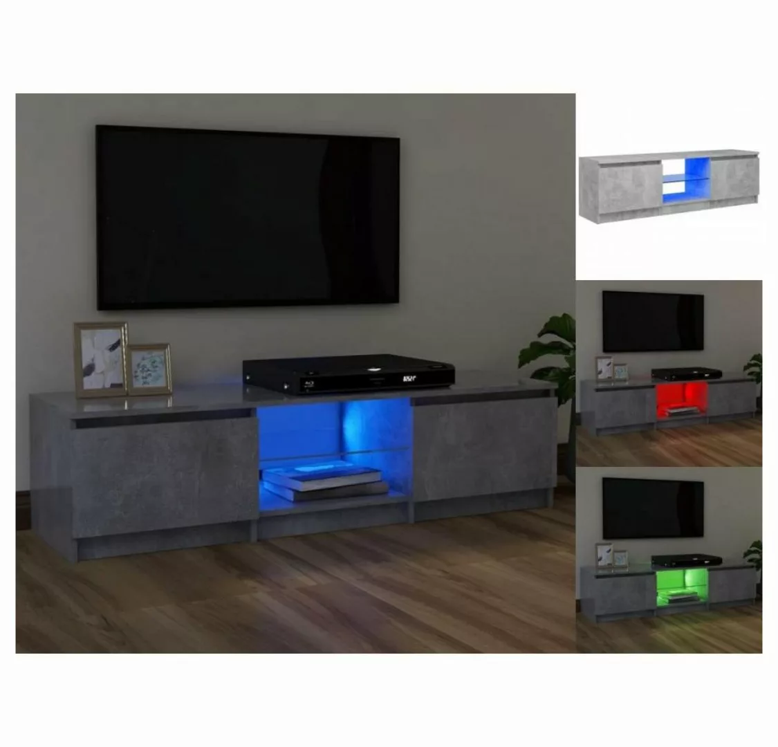 vidaXL TV-Schrank TV-Schrank mit LED-Leuchten Betongrau 120x30x35,5 cm Lowb günstig online kaufen