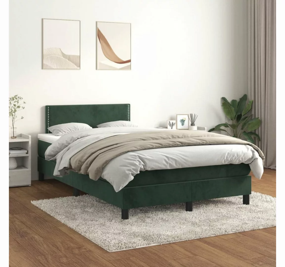 vidaXL Boxspringbett Bett Boxspringbett mit Matratze Samt (120 x 200 cm, Gr günstig online kaufen