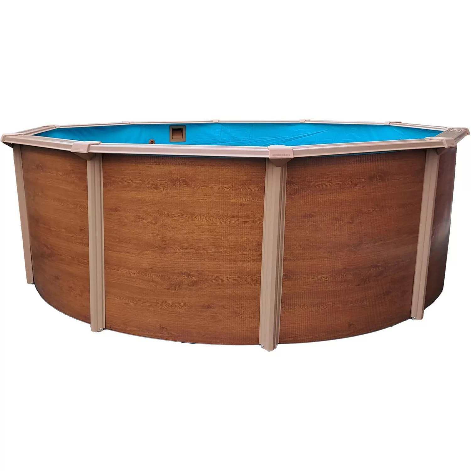 Summer Fun Stahlwand-Pool Set Holz-Dekor RIMINI Aufstellb. rund Ø 350 x 120 günstig online kaufen