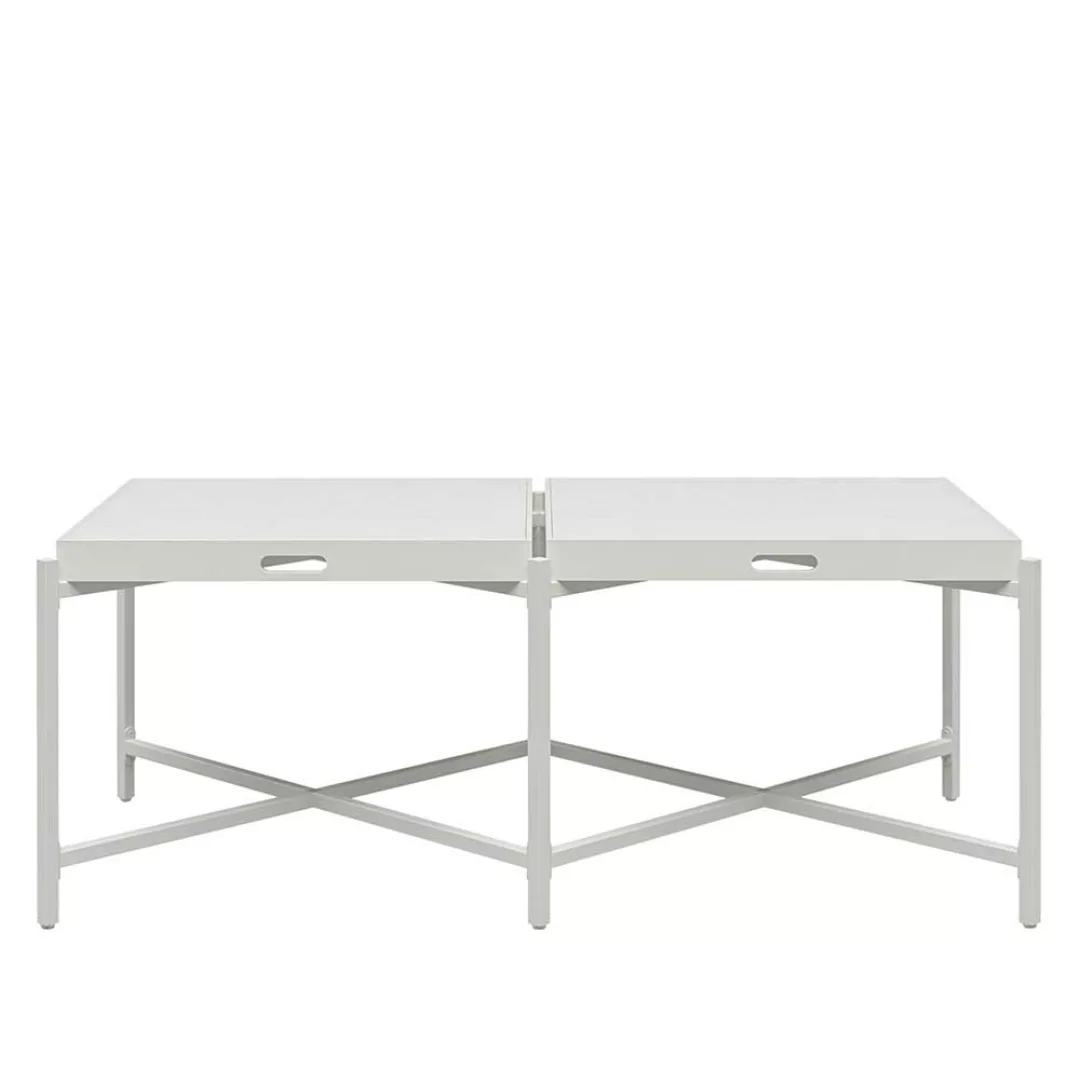Weißer Couchtisch Skandi mit abnehmbaren Tischplatten 43 cm hoch günstig online kaufen