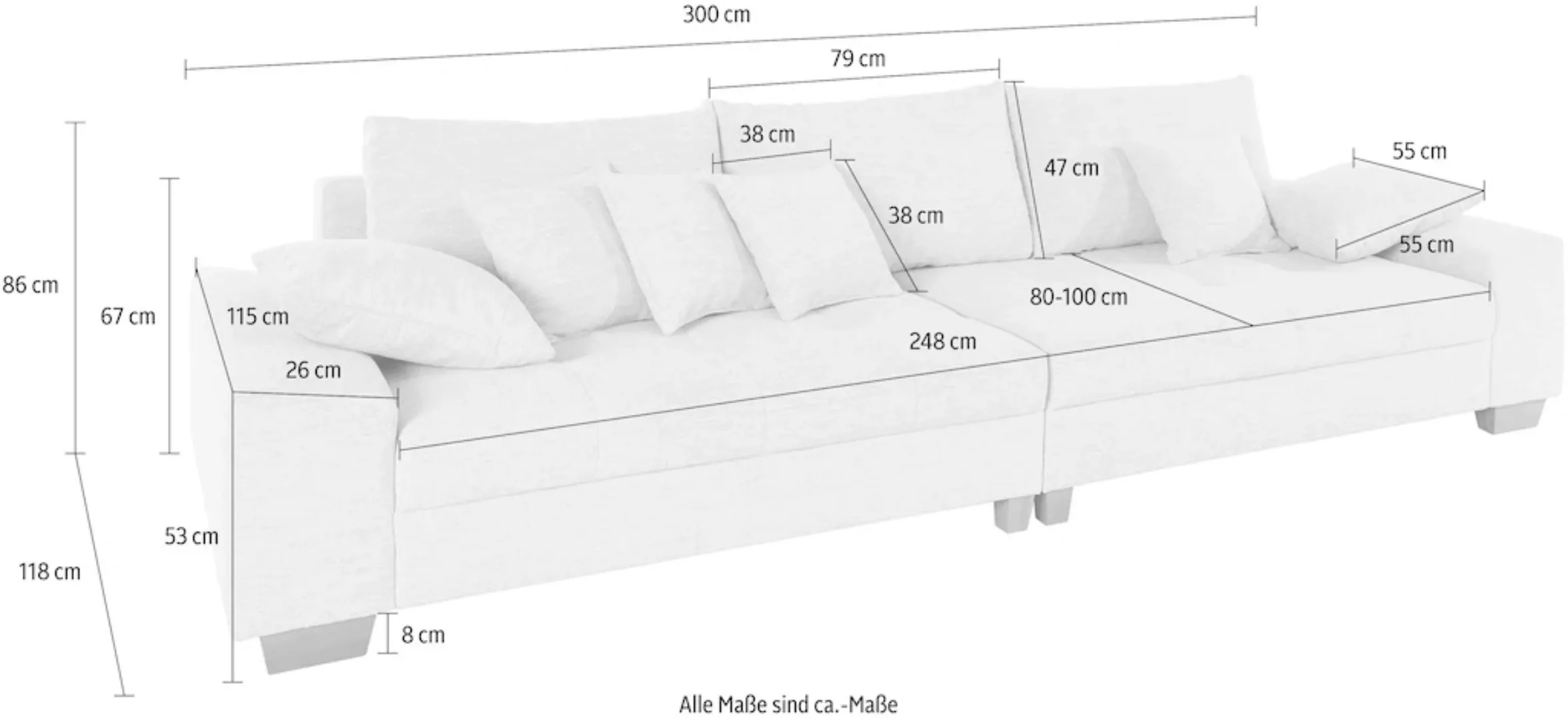 Mr. Couch Big-Sofa "Nikita", wahlweise mit Kaltschaum (140kg Belastung/Sitz günstig online kaufen