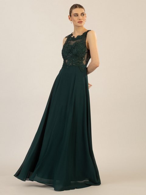 Apart Abendkleid im Materialmix aus bestickter Spitze und Chiffon günstig online kaufen