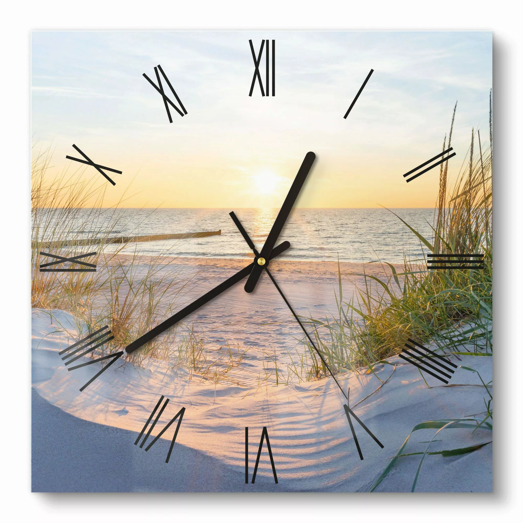DEQORI Wanduhr 'Abendsonne an der Ostsee' günstig online kaufen