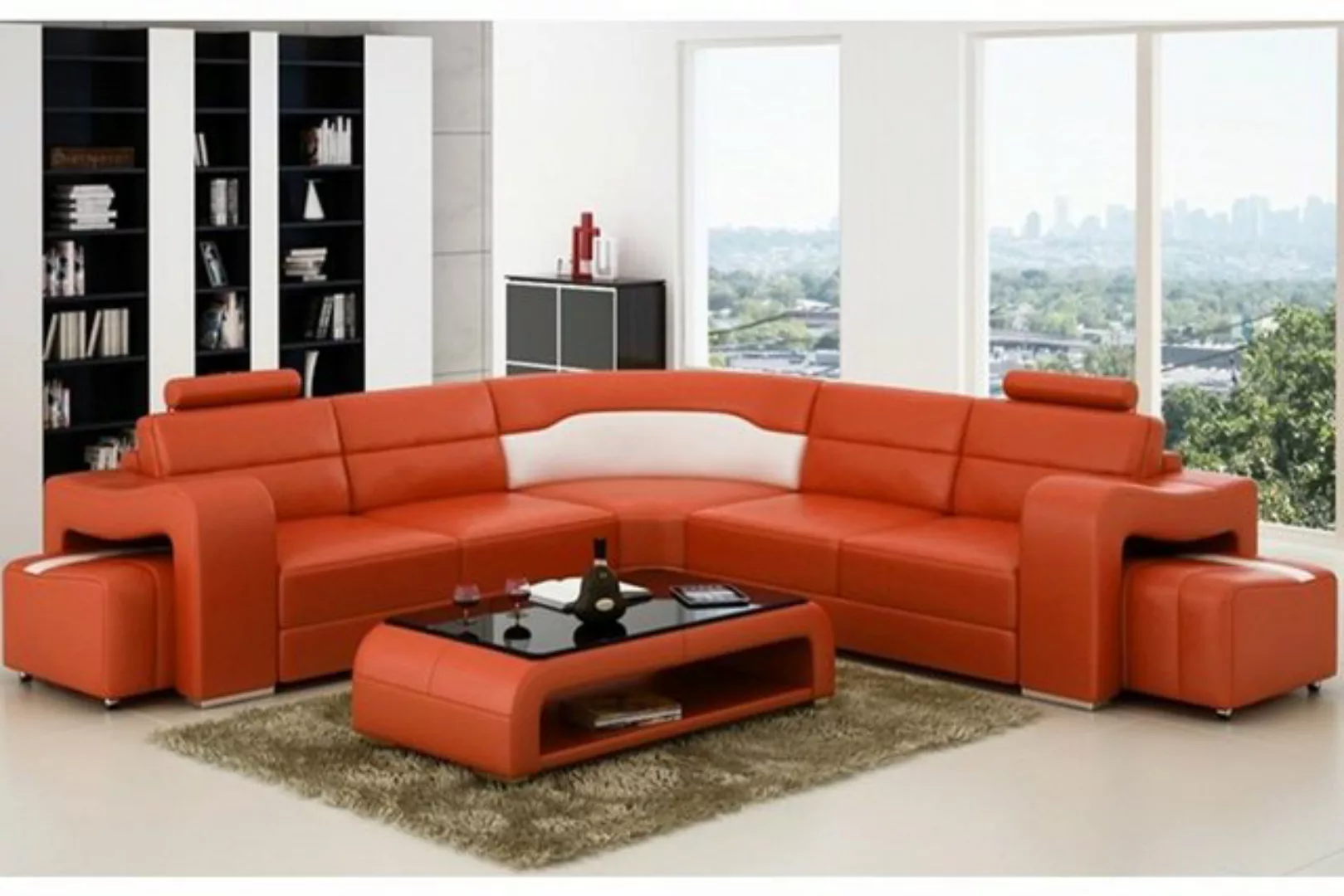 JVmoebel Ecksofa Ecksofa Sofa Couch Polster Wohnlandschaft Leder Eck Sofa, günstig online kaufen