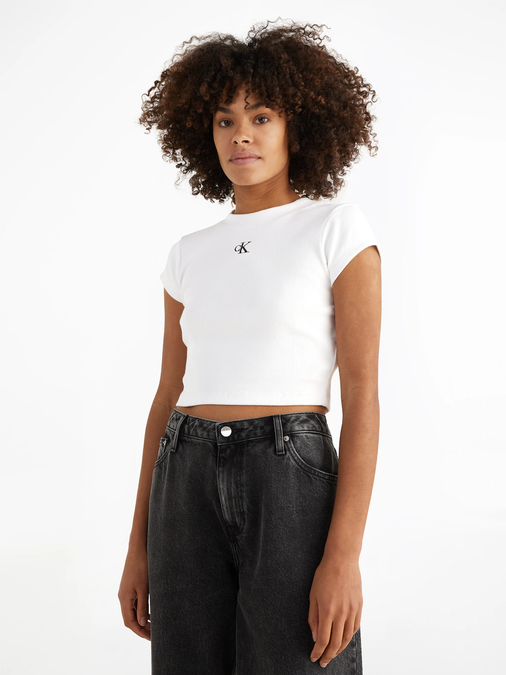 Calvin Klein Jeans T-Shirt "CK RIB BABY TEE", in kurzer Form günstig online kaufen