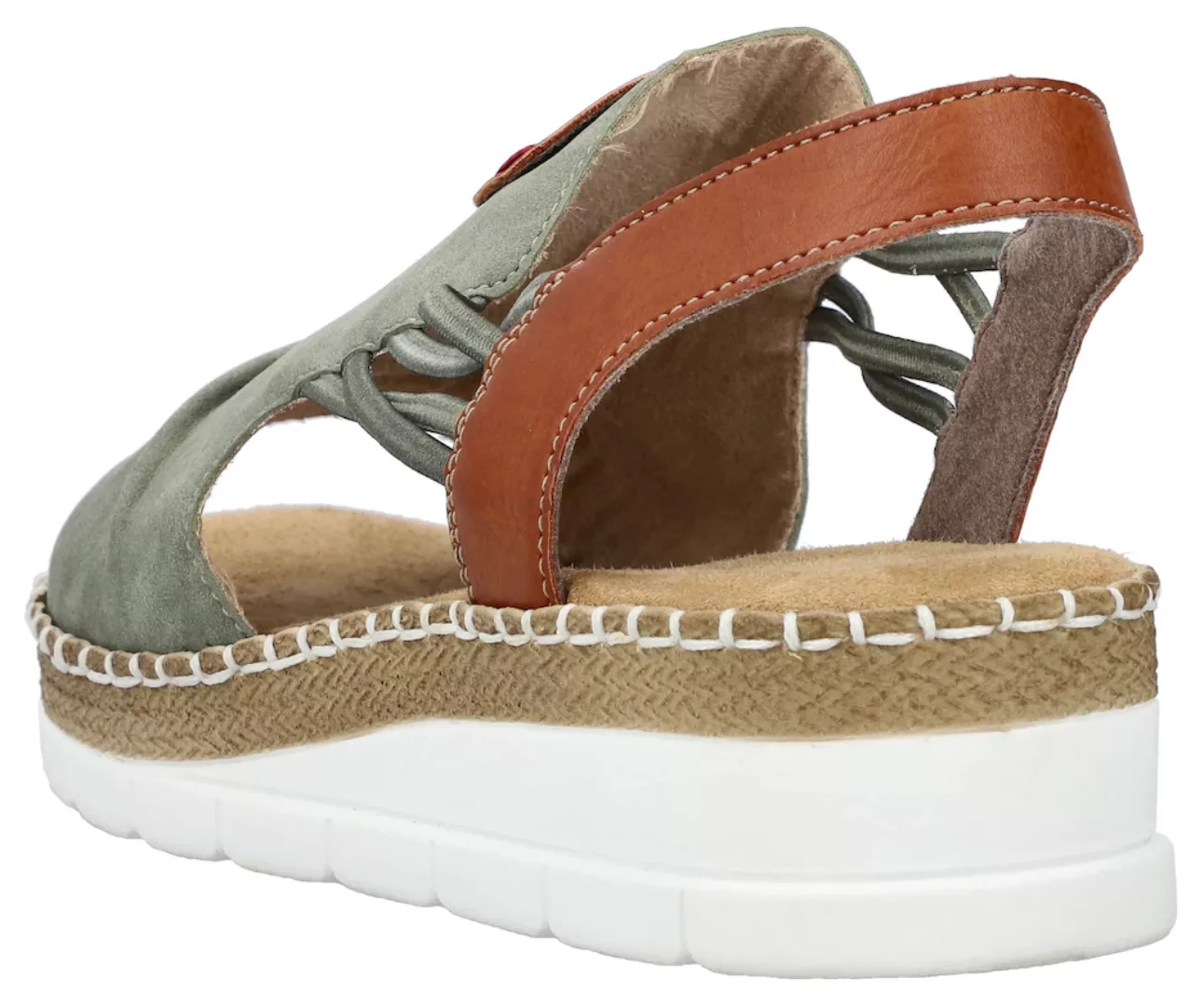 Rieker Sandale, Sommerschuh, Sandalette, Keilabsatz, mit aufwändiger Rahmen günstig online kaufen