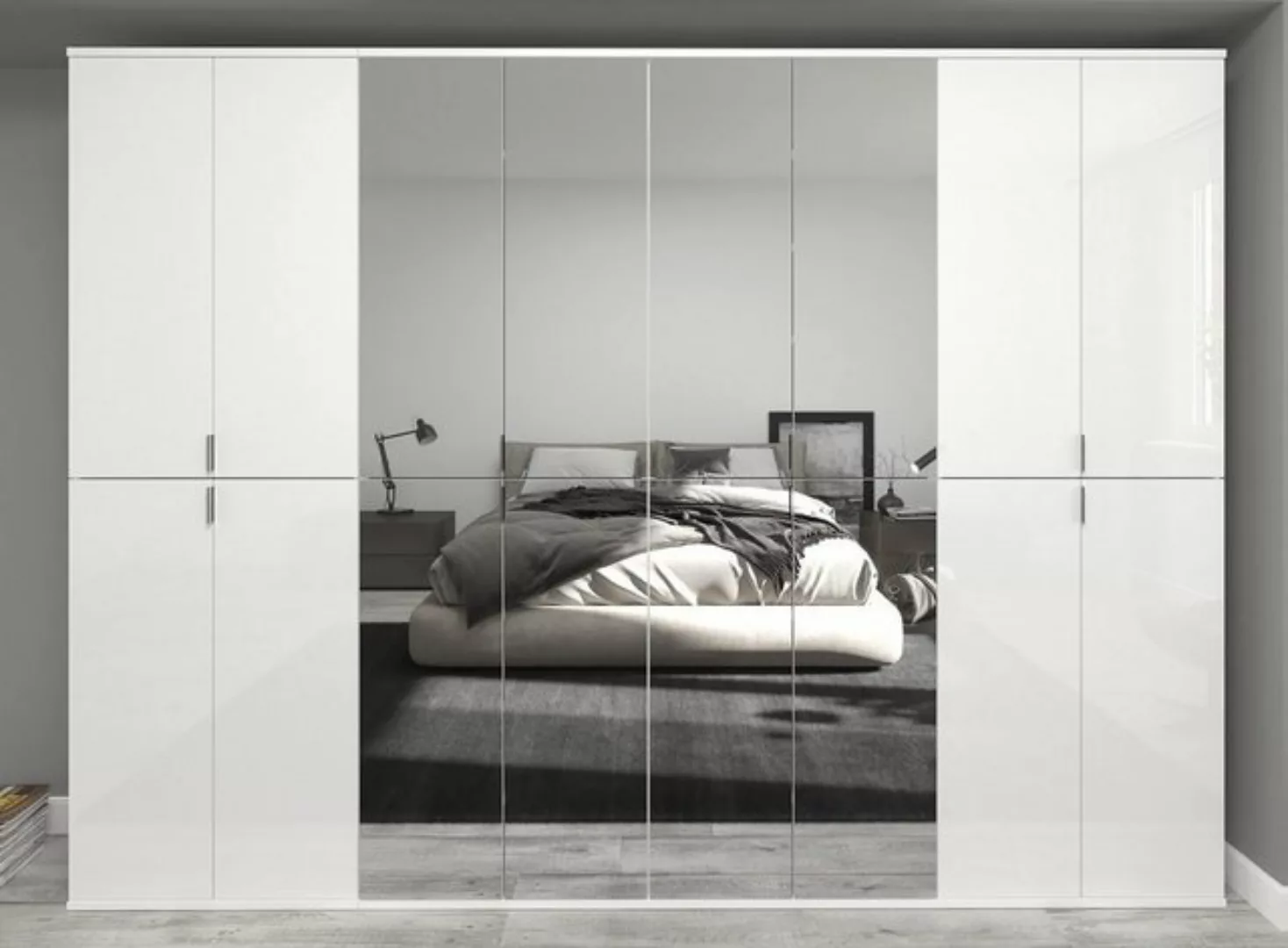 xonox.home Kleiderschrank ProjektX (Schrank in weiß Hochglanz, 244 x 193 cm günstig online kaufen