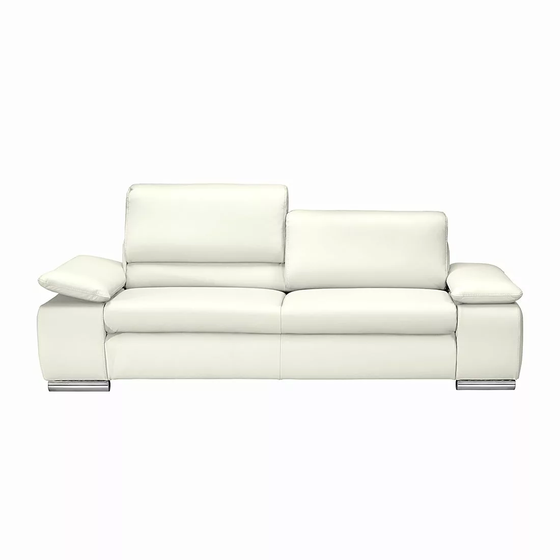 home24 Fredriks Sofa Masca 3-Sitzer Weiß Kunstleder 232x78x96 cm (BxHxT) Mo günstig online kaufen