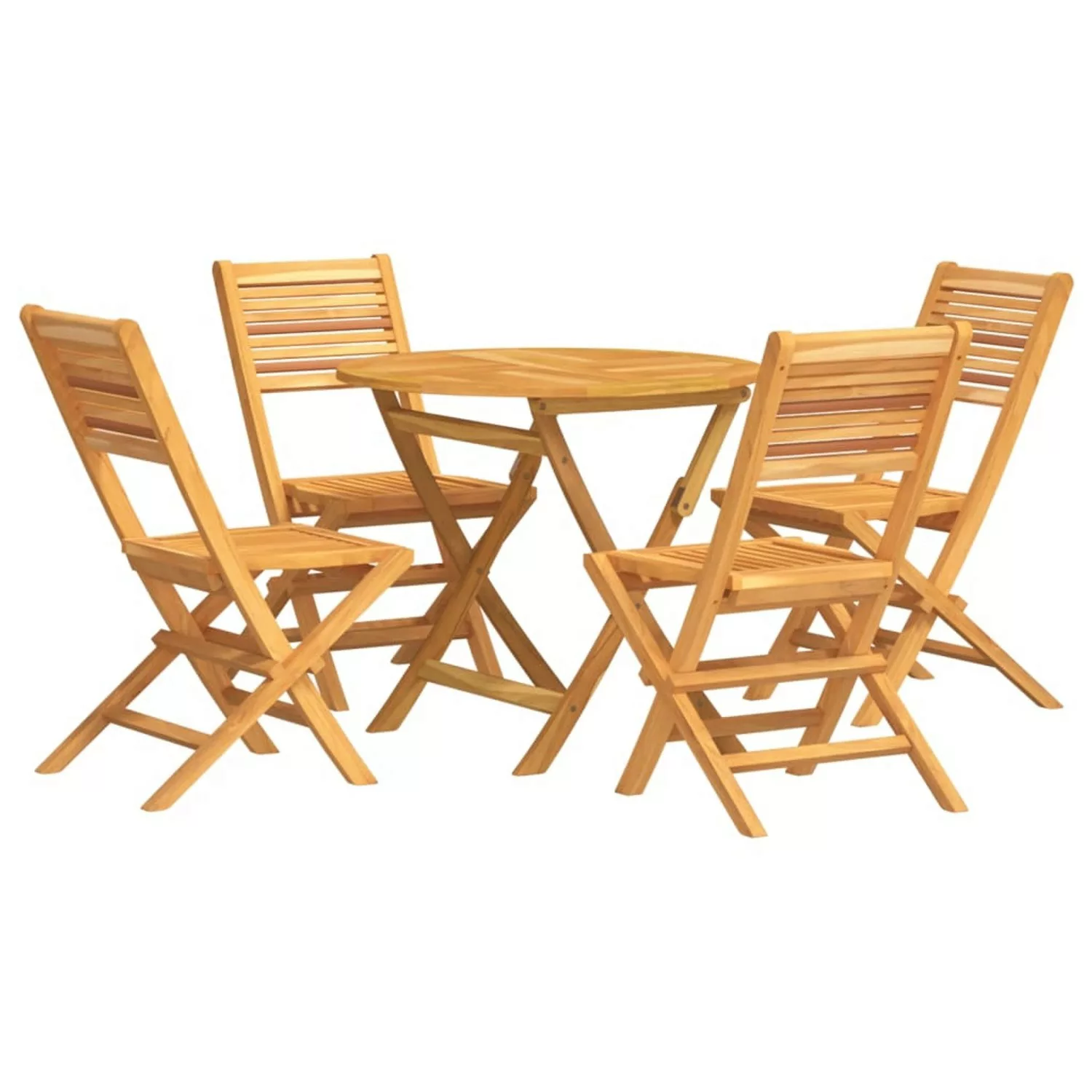 Vidaxl 5-tlg. Garten-essgruppe Massivholz Teak günstig online kaufen