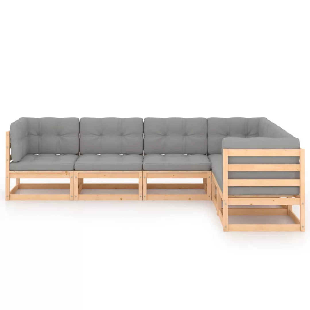 6-tlg. Garten-lounge-set Mit Kissen Kiefer Massivholz günstig online kaufen