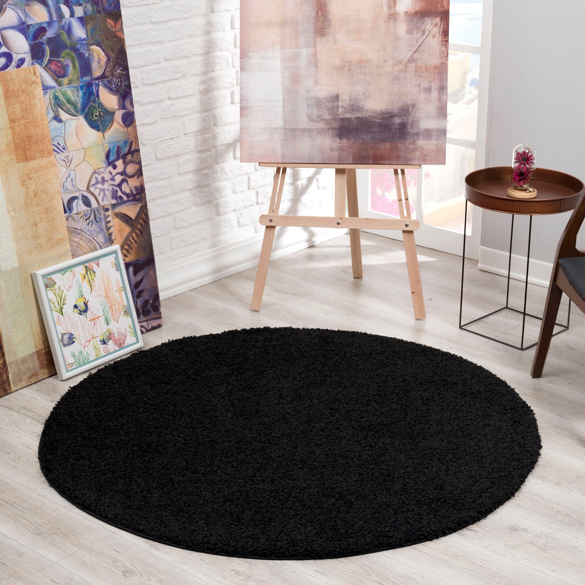 Sanat Hochflor-Teppich »LOCA«, rund, 30 mm Höhe, Wohnzimmer, Langflor, Shag günstig online kaufen