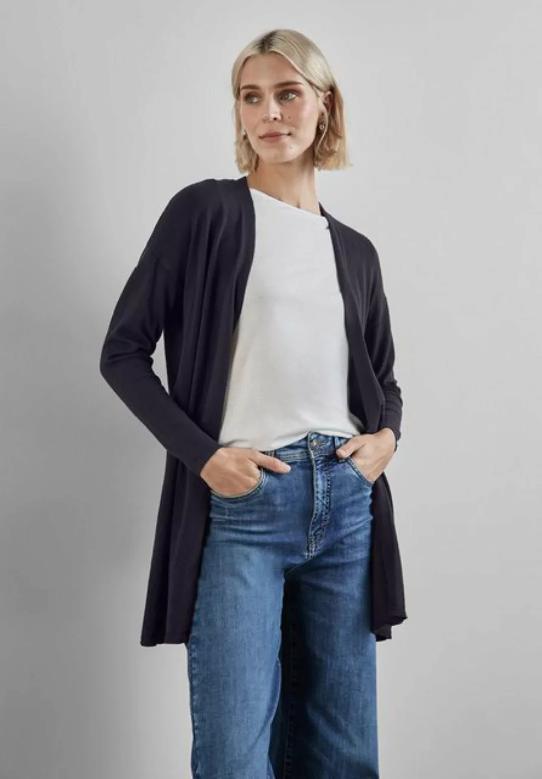 STREET ONE Strickjacke, verschlusslos günstig online kaufen