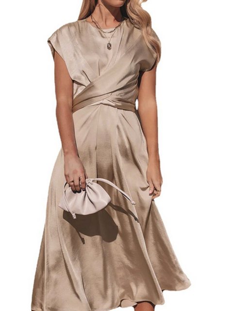 KIKI Abendkleid Damen-Satin-ärmelloses Kleid, elegantes Abendkleid Jerseykl günstig online kaufen