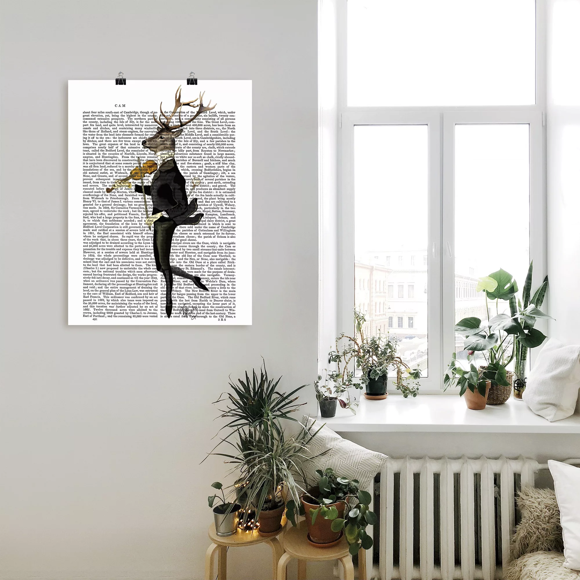 Artland Wandbild "Tanzender Hirsch mit Violine", Humor, (1 St.), als Leinwa günstig online kaufen