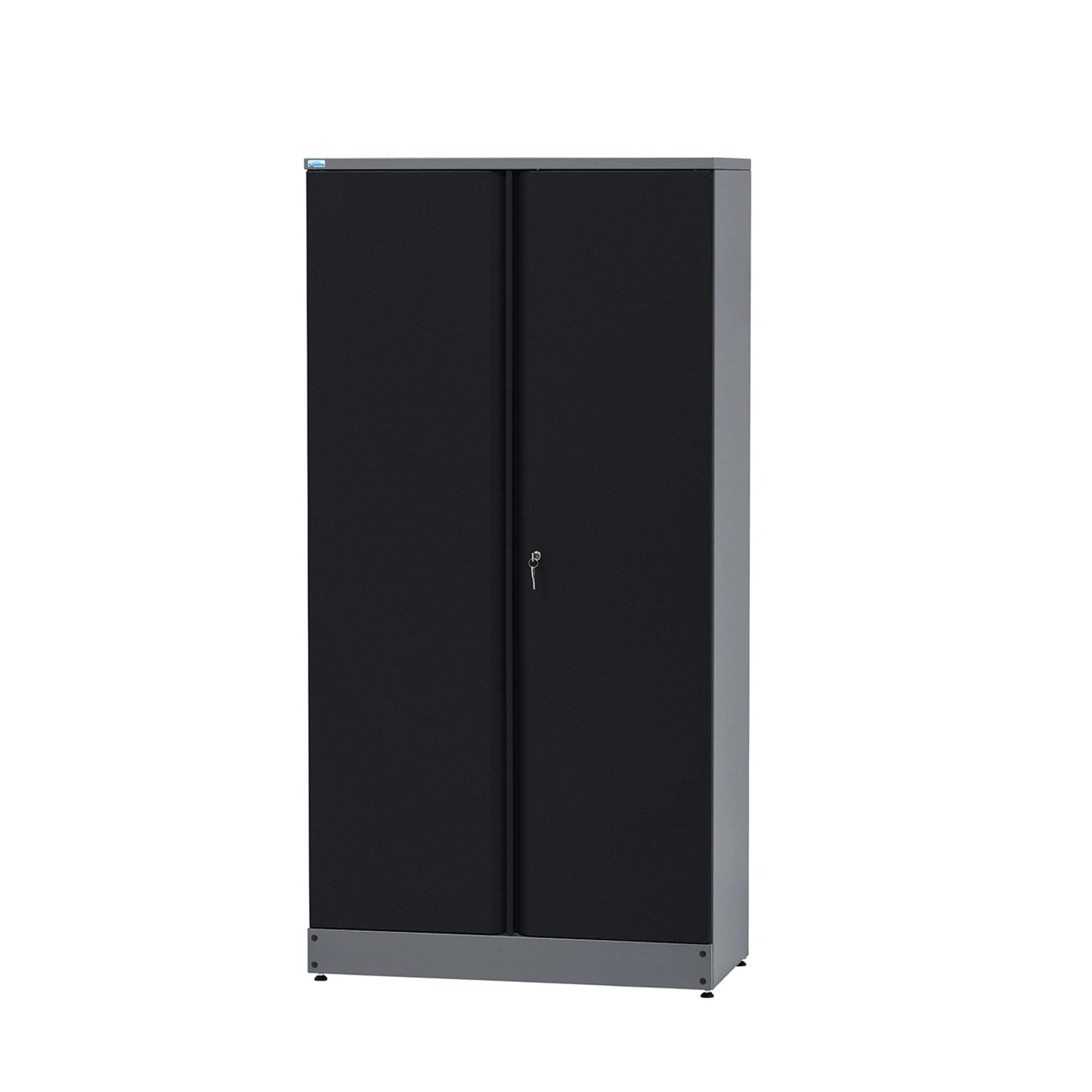 Küpper Hochschrank 2-Türig mit 4 Fachböden 180 x 91 x 45 cm Schwarz-Hellgra günstig online kaufen