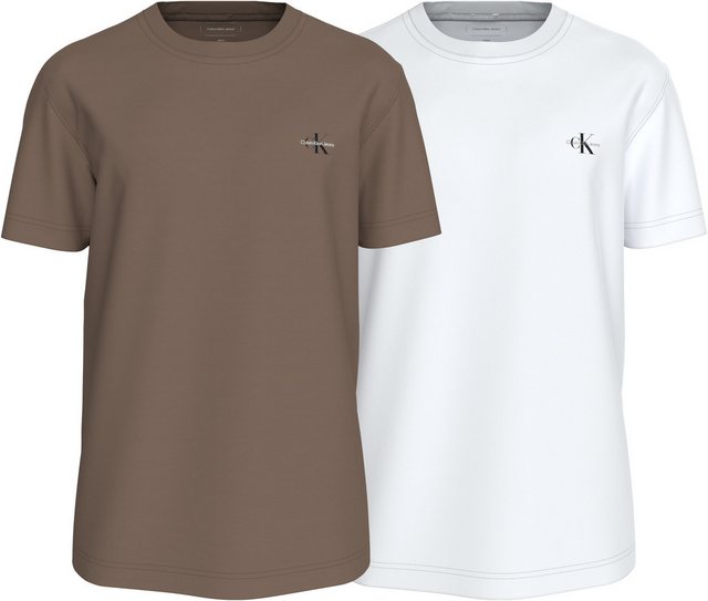 Calvin Klein Jeans T-Shirt 2 PACK MONOLOGO mit kleinem Logodruck auf der Br günstig online kaufen