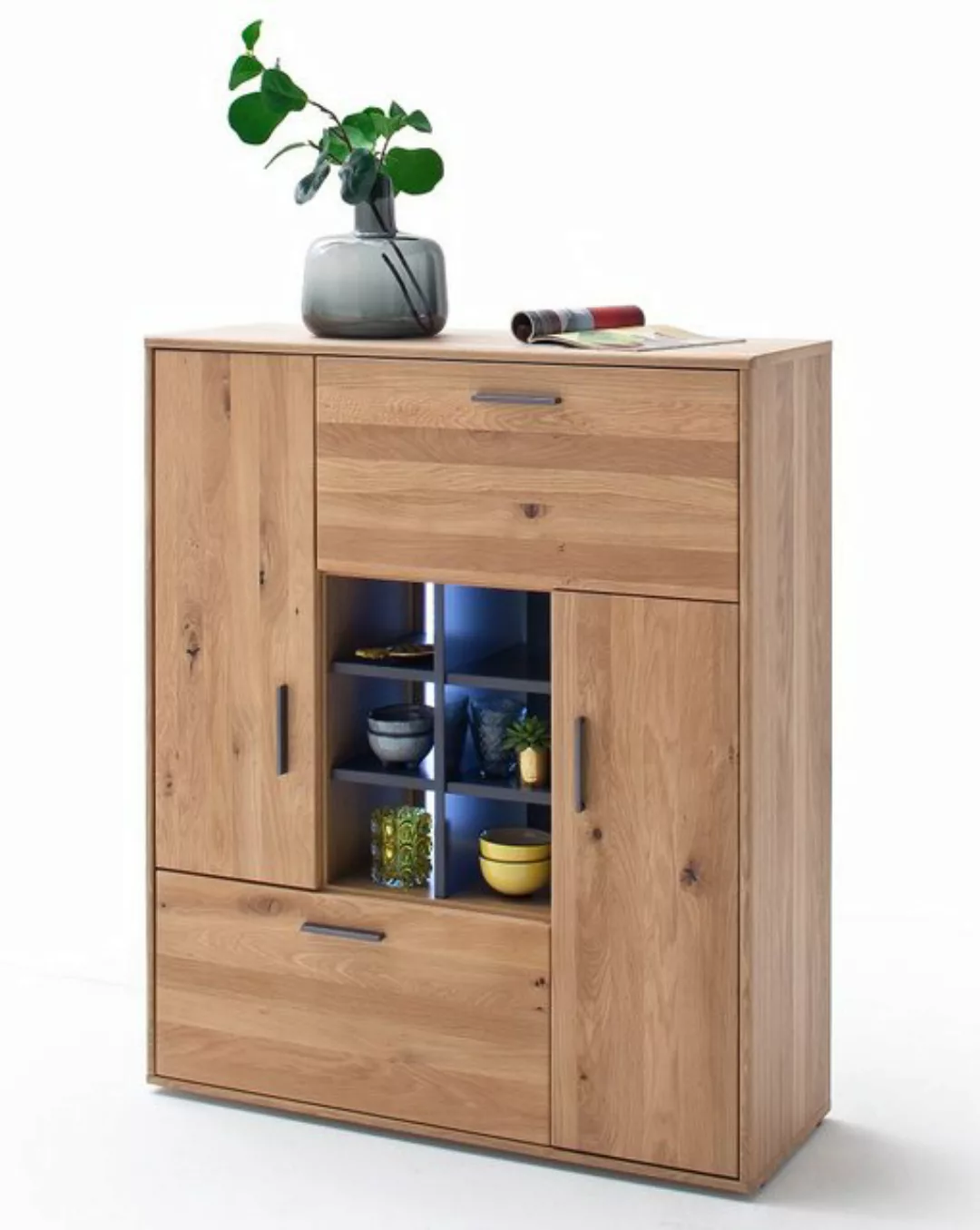 Woodford Highboard  Oakland ¦ holzfarben ¦ Maße (cm): B: 104 H: 125 T: 37 K günstig online kaufen