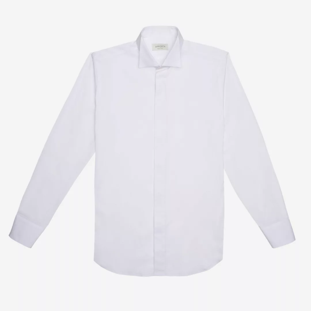 Hemd  einfarbig  weiß 100% reine baumwolle popeline doppelt gezwirnt giza 8 günstig online kaufen