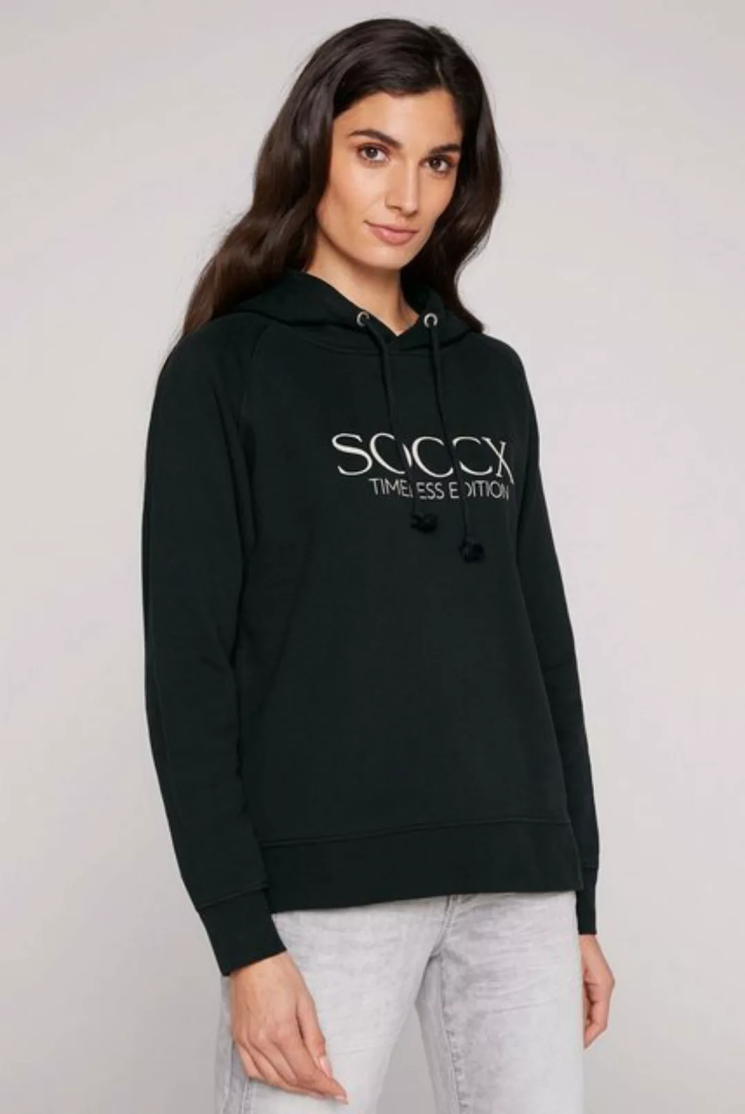 SOCCX Kapuzensweatshirt mit Seitenschlitze günstig online kaufen