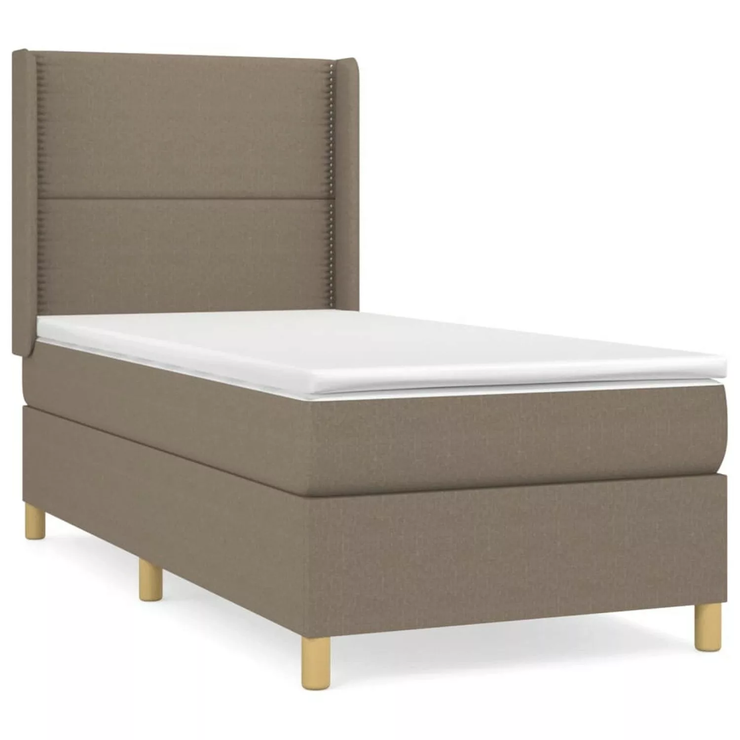 vidaXL Boxspringbett mit Matratze Taupe 100x200 cm Stoff1366888 günstig online kaufen