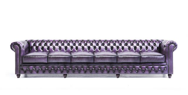 Xlmoebel Chesterfield-Sofa Hochwertiges Lila 6-Sitzer-Sofa in Designer-Opti günstig online kaufen