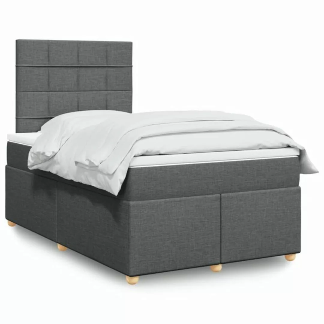 vidaXL Boxspringbett mit Matratze Dunkelgrau 120x190 cm Stoff2105855 günstig online kaufen