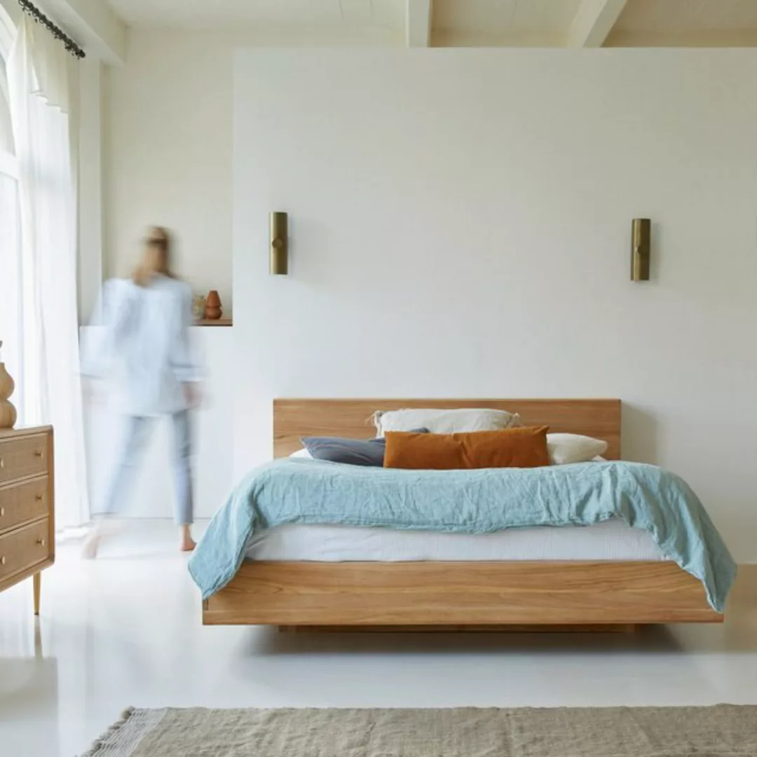 Tikamoon Massivholzbett Flat Bett aus massivem Teakholz 160x200 cm günstig online kaufen