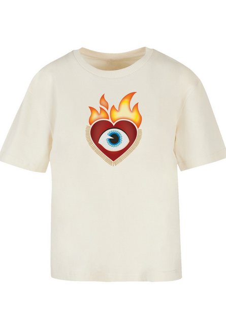 emoji couture T-Shirt Heart on flames eye and golden beads Premium Qualität günstig online kaufen