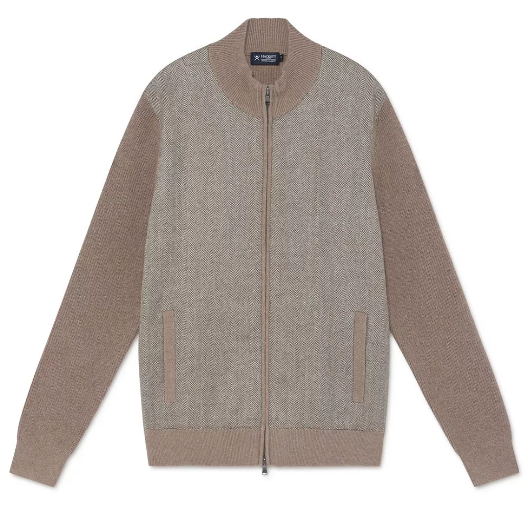 Hackett Sommer Tweed Front Pullover Mit Durchgehendem Reißverschluss XL Dar günstig online kaufen
