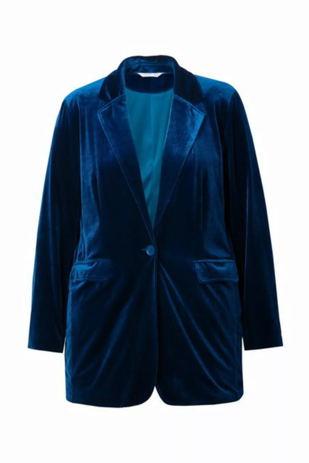 MIAMODA Blusenblazer Samtblazer Straight Fit Reverskragen günstig online kaufen