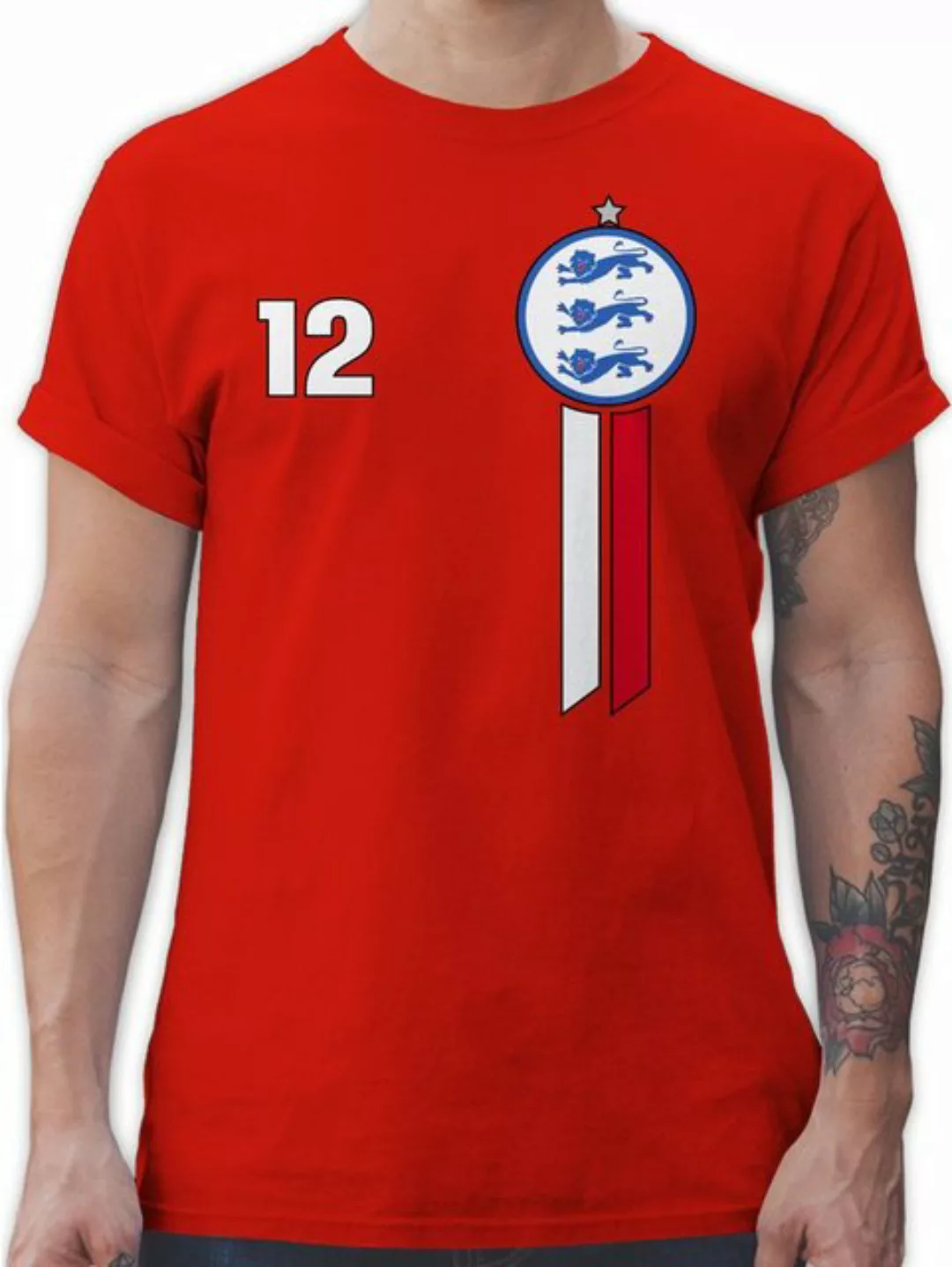 Shirtracer T-Shirt 12. Mann England Emblem 2024 Fussball EM Fanartikel günstig online kaufen