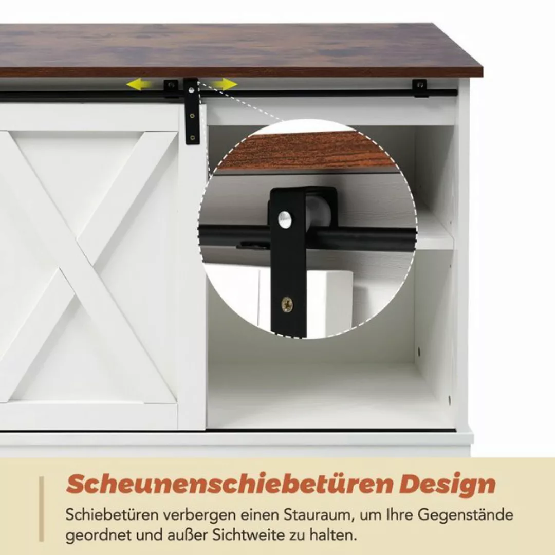 Sweiko TV-Schrank TV-Möbel mit Schiebetüren und LED-Leuchten, großer Staura günstig online kaufen