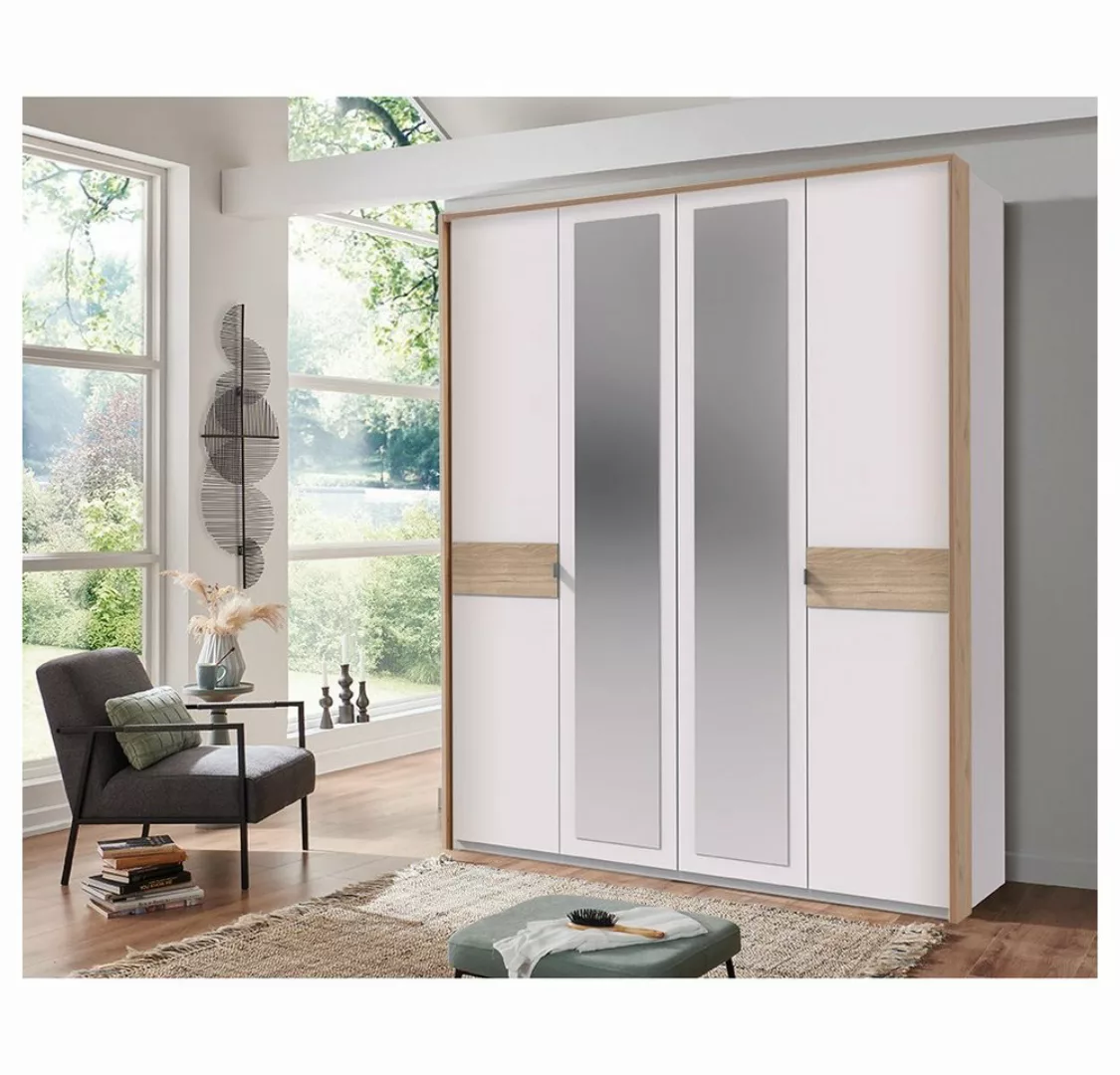 Lomadox Kleiderschrank BRADFORD-43 183 cm mit Passepartoutrahmen, weiß mit günstig online kaufen