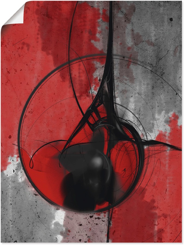 Artland Wandbild "Abstrakt in rot und schwarz", Gegenstandslos, (1 St.), al günstig online kaufen