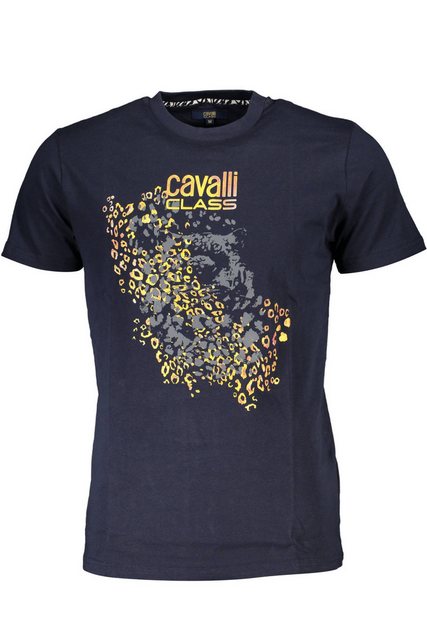 Cavalli Class T-Shirt Herren Blaues Kurzarm T-Shirt mit Rundhals und günstig online kaufen