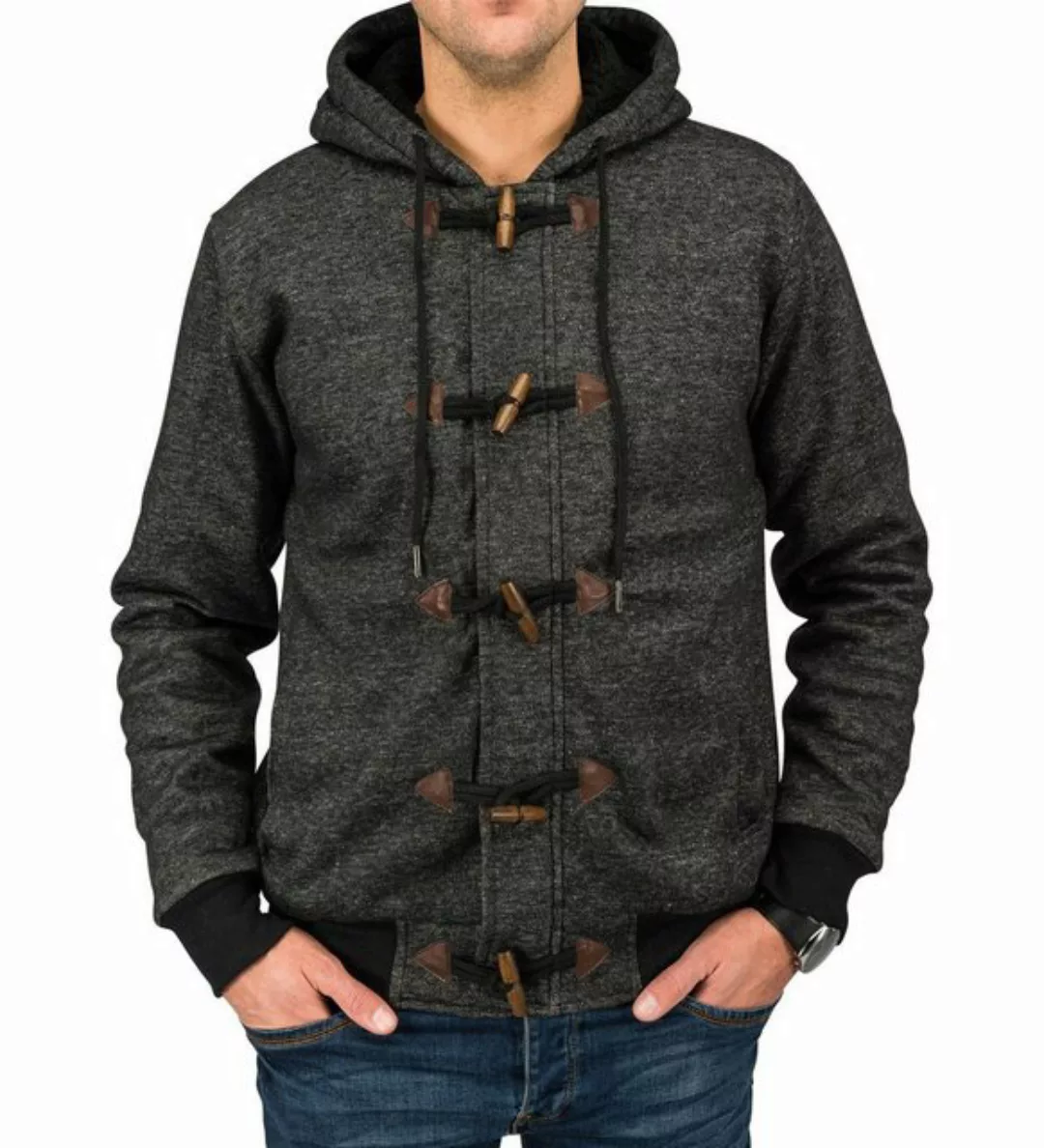 Egomaxx Hoodie Übergangsjacke Meliert Zip Hoodie Cardigan Jacke (1-tlg) 164 günstig online kaufen