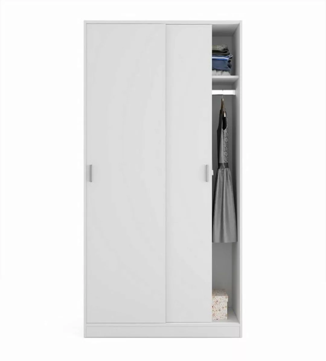 freiraum Schwebetürenschrank MAX in Weiß - 100x200x50 (BxHxT) günstig online kaufen