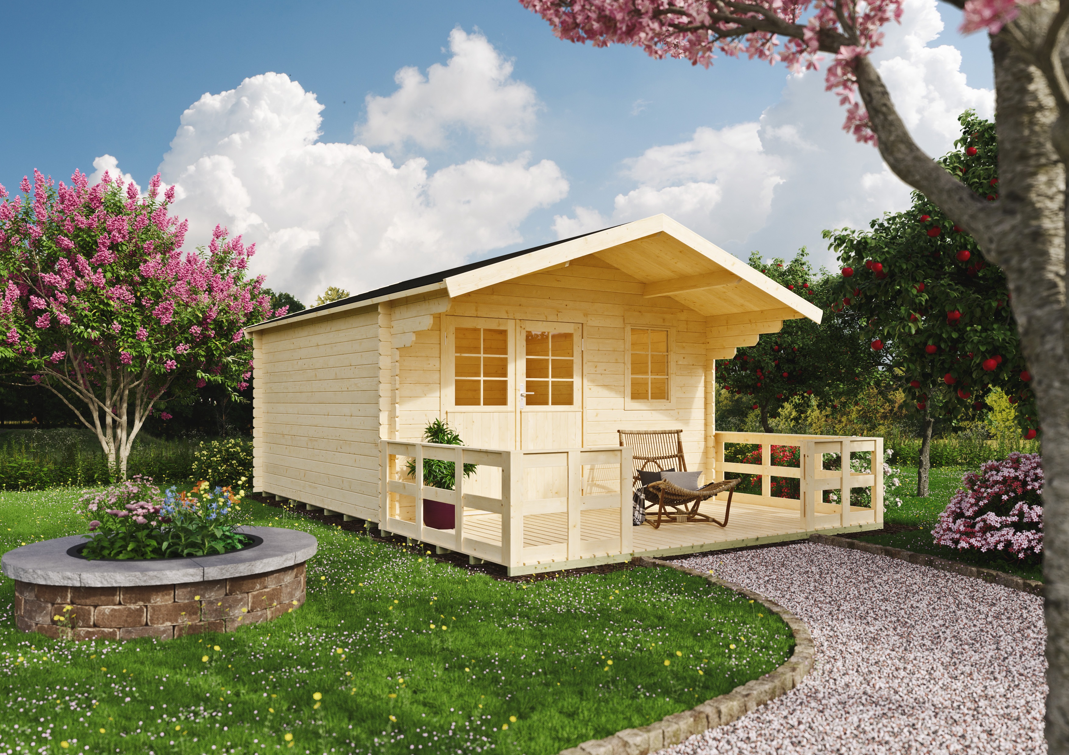 KONIFERA Gartenhaus "Kallenberg 3", (Set), mit Vordach und Terrasse günstig online kaufen