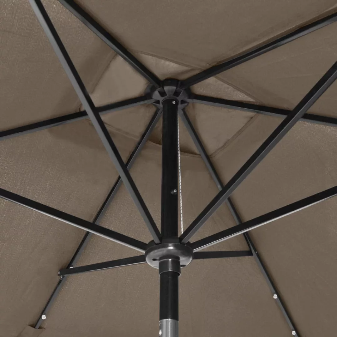 Sonnenschirm Mit Leds Und Stahl-mast Taupe 2x3 M günstig online kaufen
