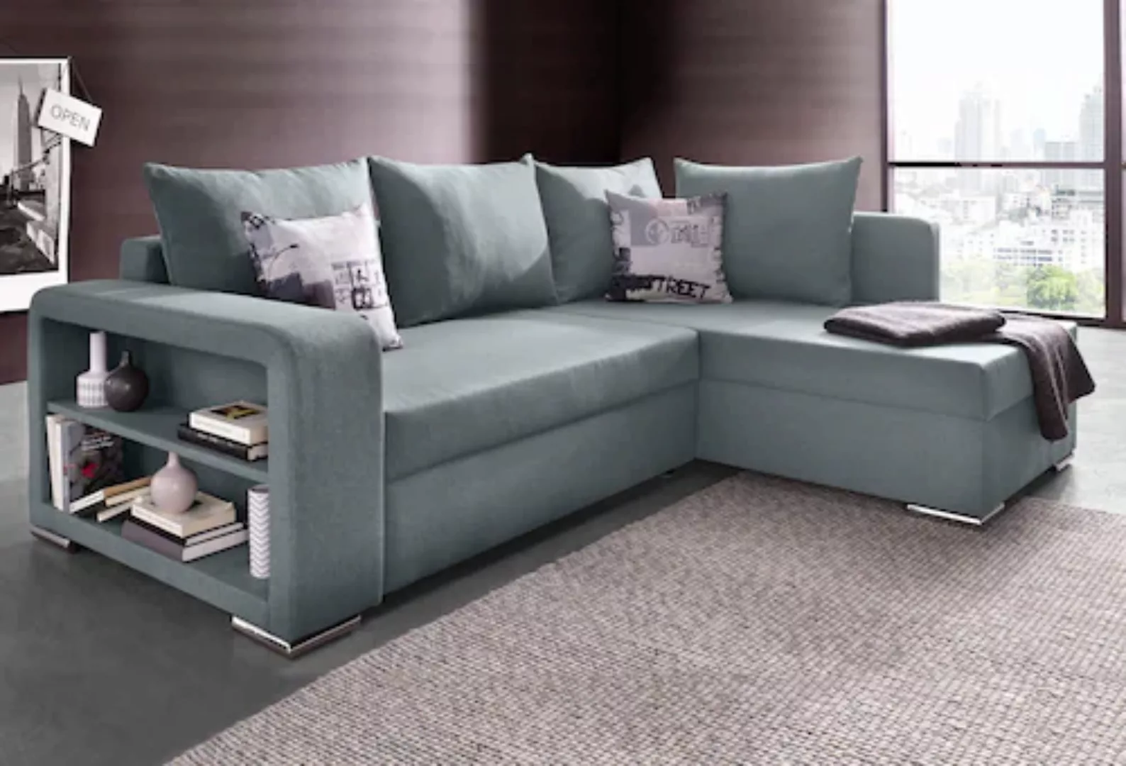 COLLECTION AB Ecksofa »John L-Form«, mit Bettfunktion, Bettkasten und integ günstig online kaufen
