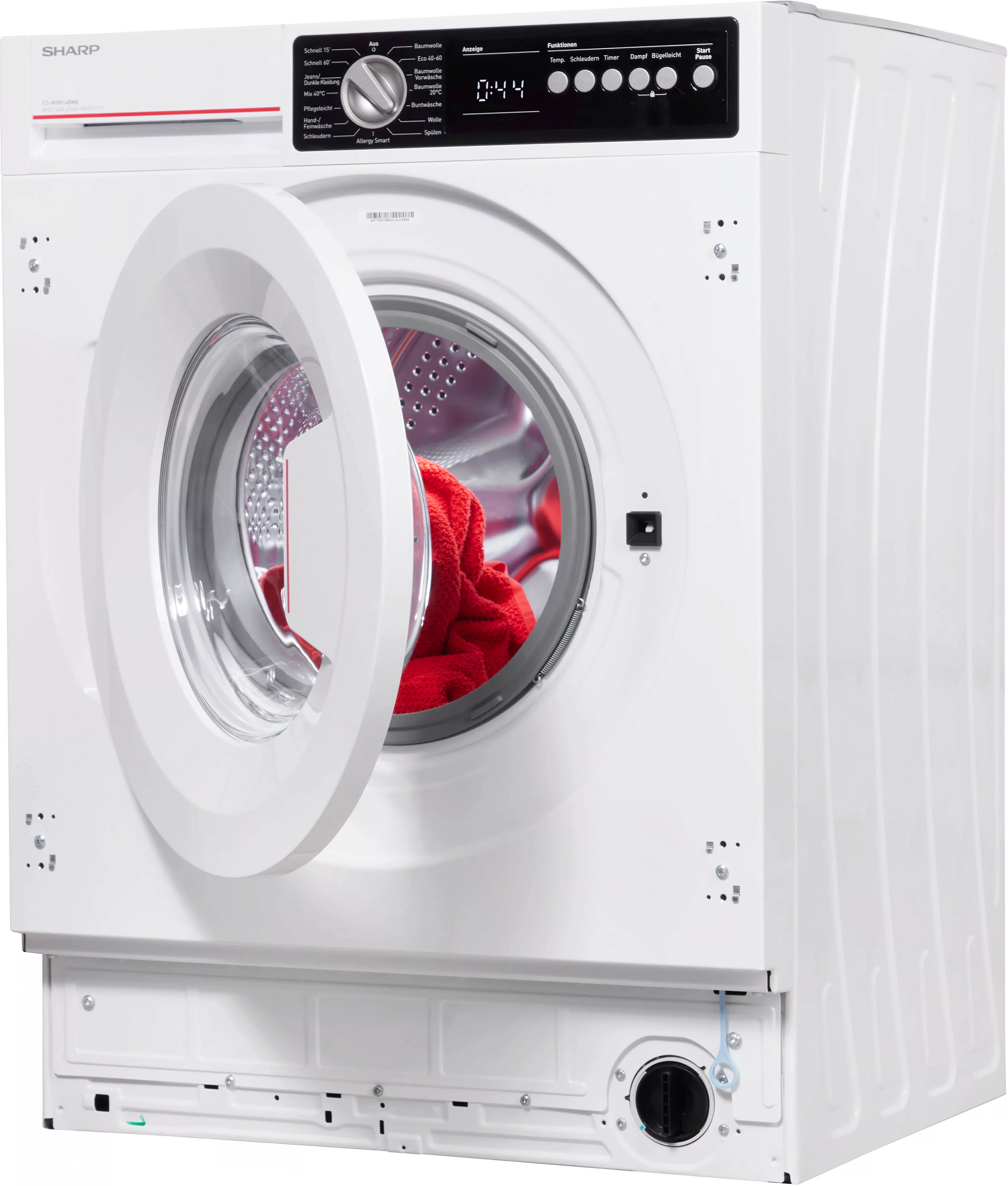 Sharp Einbauwaschmaschine, ES-NIB814BWB-DE, 8 kg, 1400 U/min günstig online kaufen