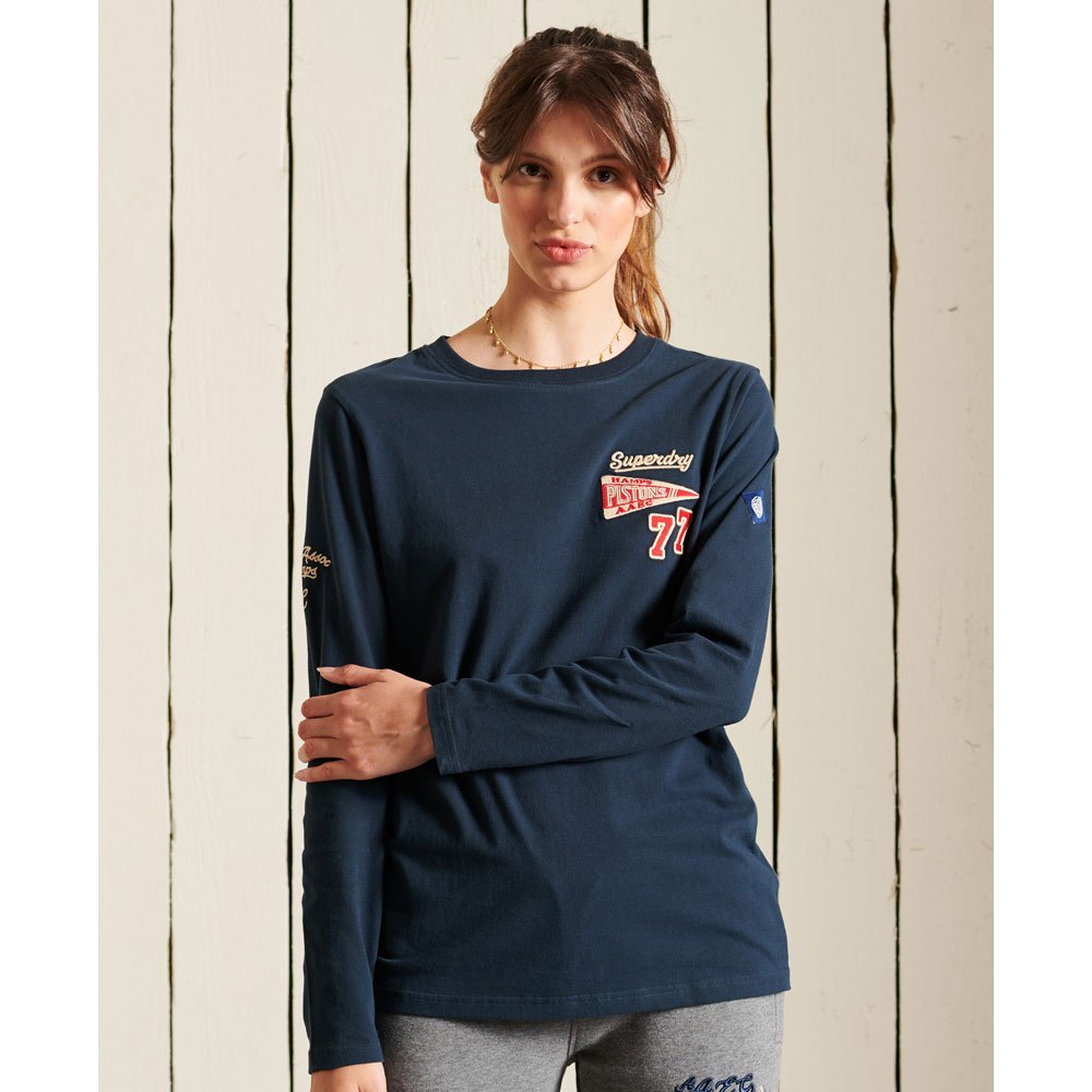 Superdry Collegiate Langarm-t-shirt S Eclipse Navy günstig online kaufen